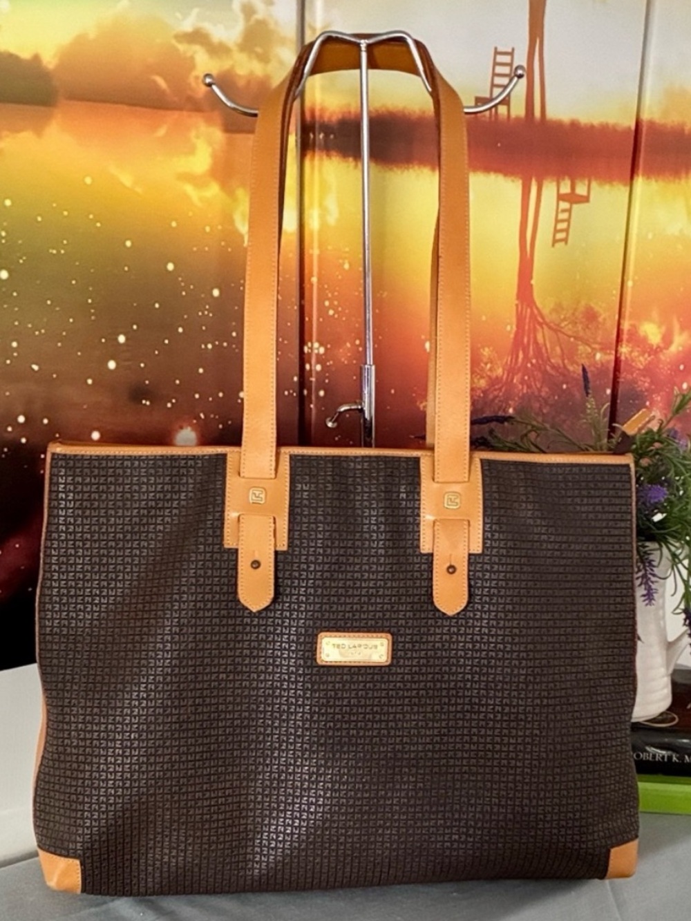 Ted Lapidus Signature Logo Embossed Tote